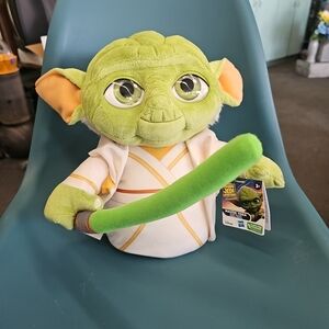 NWT Star Wars Young Jedi Adventures Plush 12" Master Yoda Disney Hasbro